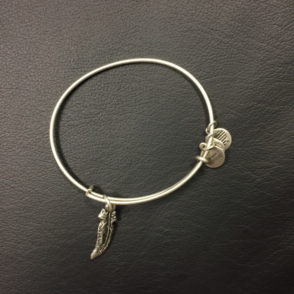 NWOT Alex & Ani Feather Charm Bangle - Picture 5 of 7